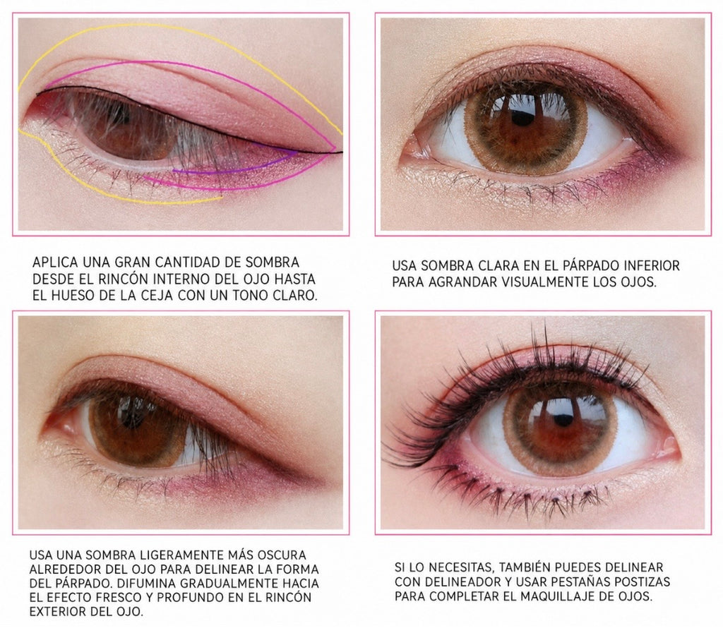 Paleta de Sombras de Ojos Kelly (12 Colores Mate) - Alta Pigmentación y Larga Duración