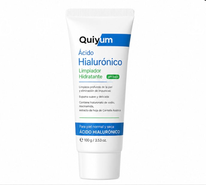 Limpiador facial con ácido hialurónico - Lavado facial hidratante para pieles secas y sensibles - Fórmula de limpieza profunda e hidratación