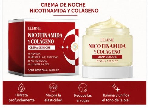 Crema de noche de nicotinamida + colágeno | Reparación antienvejecimiento y reafirmante