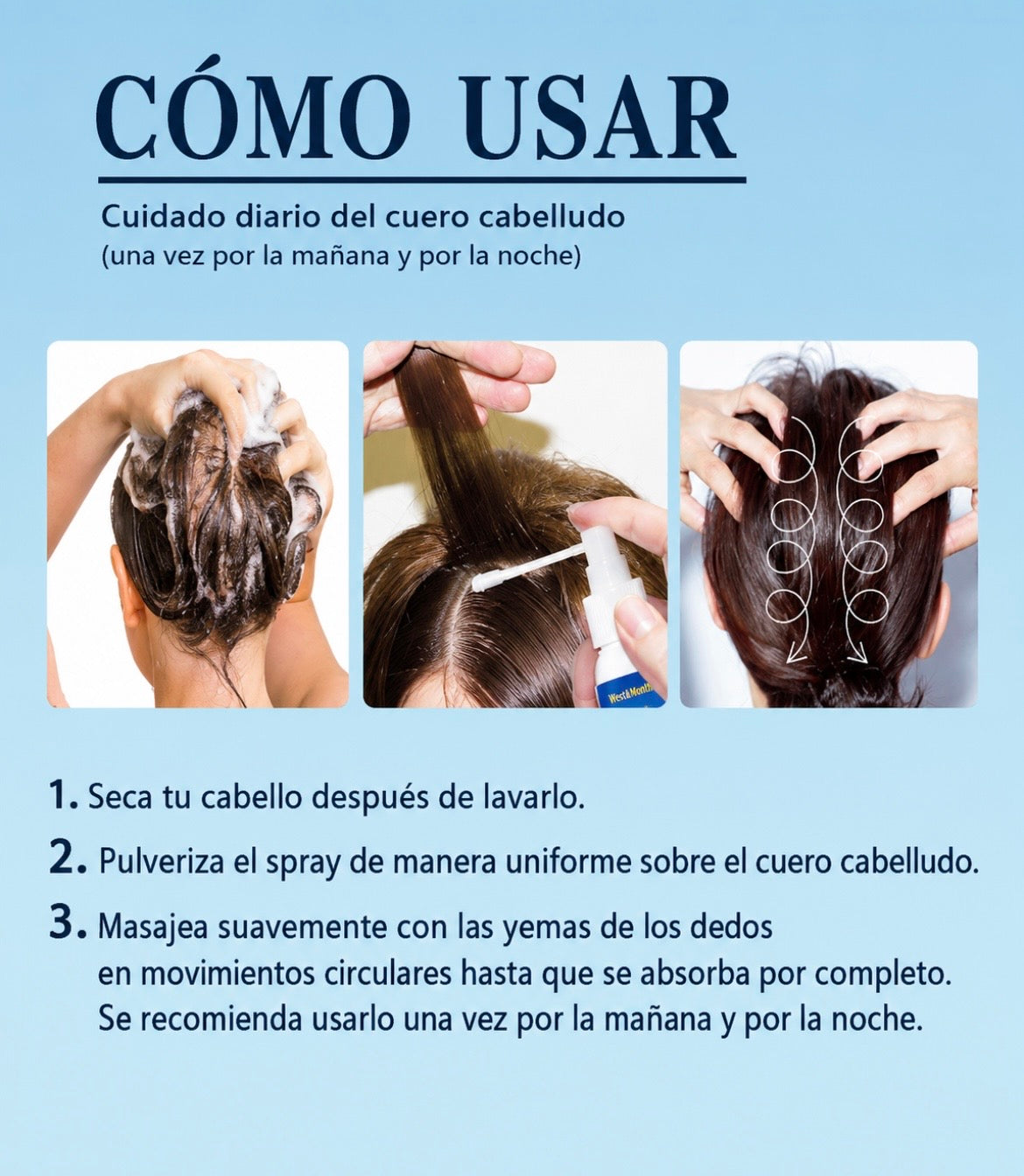 Spray reparador de folículos pilosos y fortalecimiento de las raíces