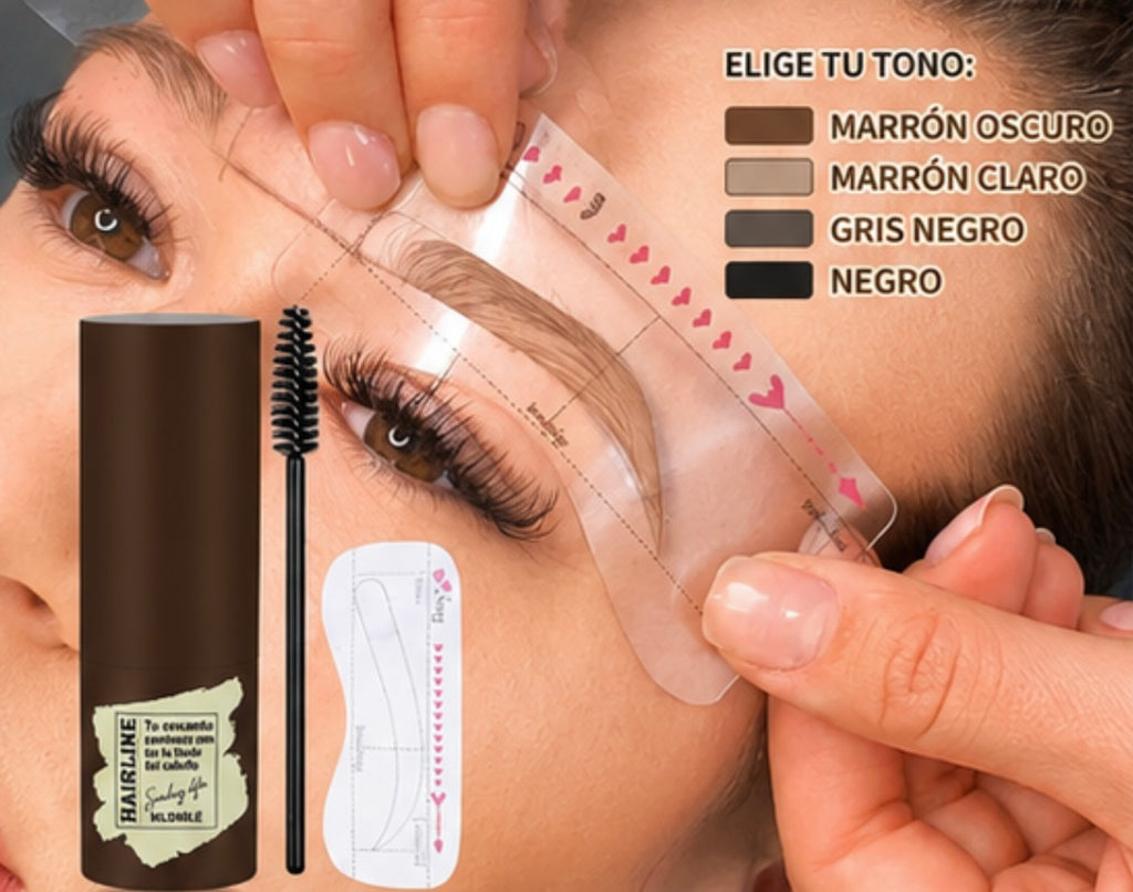 Kit de Sello para Cejas One Step - Plantillas y Larga Duración a Prueba de Agua