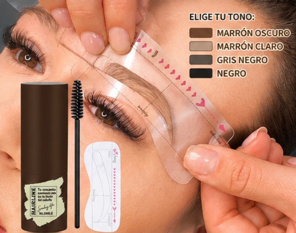 Kit de Sello para Cejas One Step - Plantillas y Larga Duración a Prueba de Agua