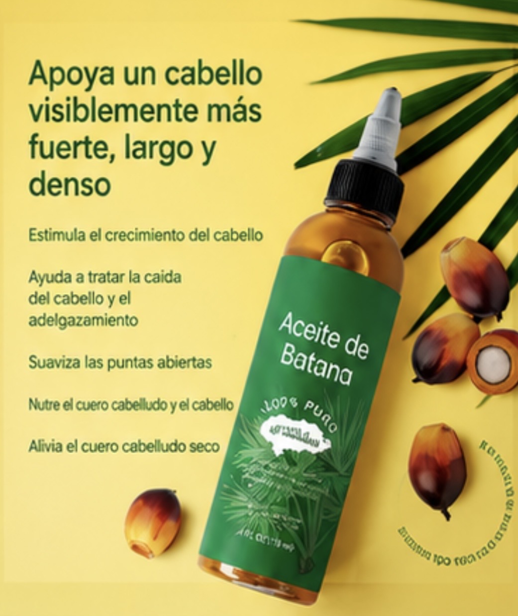 Aceite para el crecimiento y reparación del cabello Batana