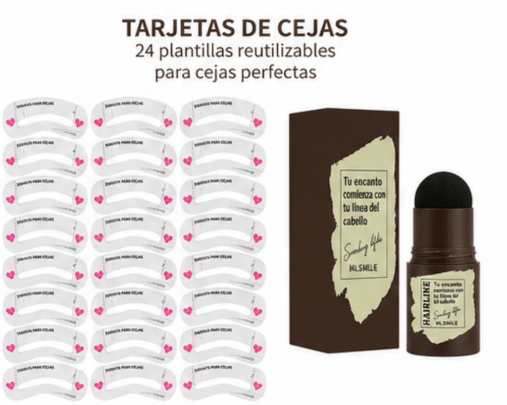 Kit de Sello para Cejas One Step - Plantillas y Larga Duración a Prueba de Agua