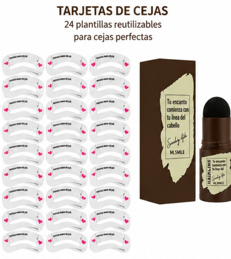 Kit de Sello para Cejas One Step - Plantillas y Larga Duración a Prueba de Agua